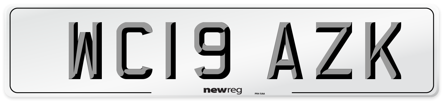 WC19 AZK Number Plate from New Reg